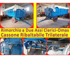 Rimorchio Agricolo Clerici - Omas a Due Assi Cassone Ribaltabile Trilaterale
