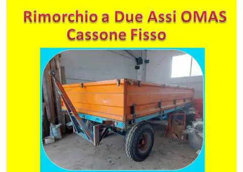 Rimorchio Agricolo Omas a Due Assi Cassone Fisso